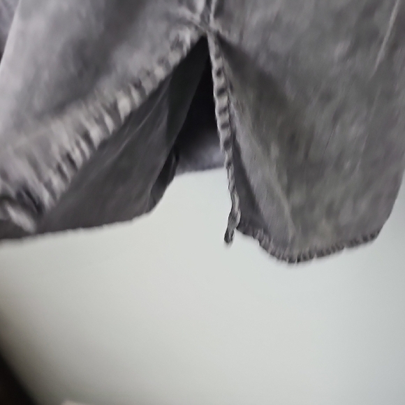 Jane & Delancey Grunge Glam Gray Button Down Shirt and Mandarin Collar 1X - Picture 7 of 9